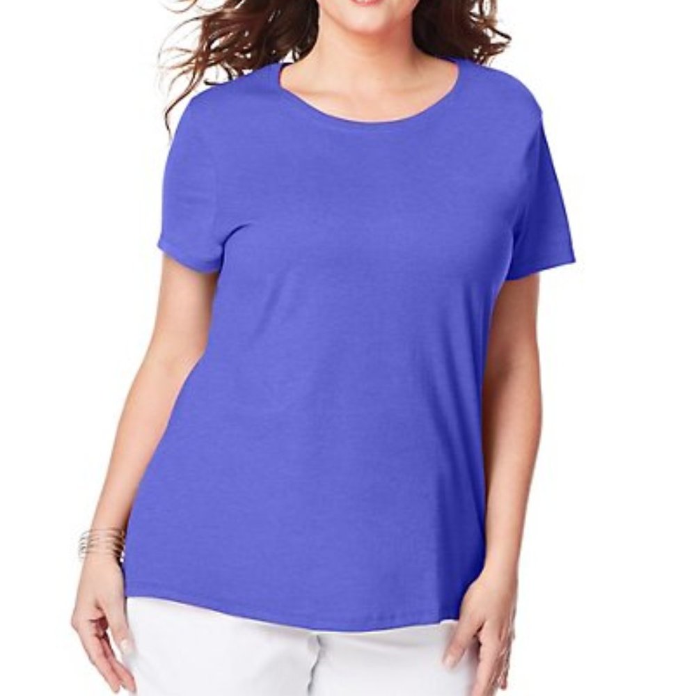 Just My Size T Shirt Cotton Jersey Short-Sleeve Crewneck Women's Tee Plus SZ 3X
